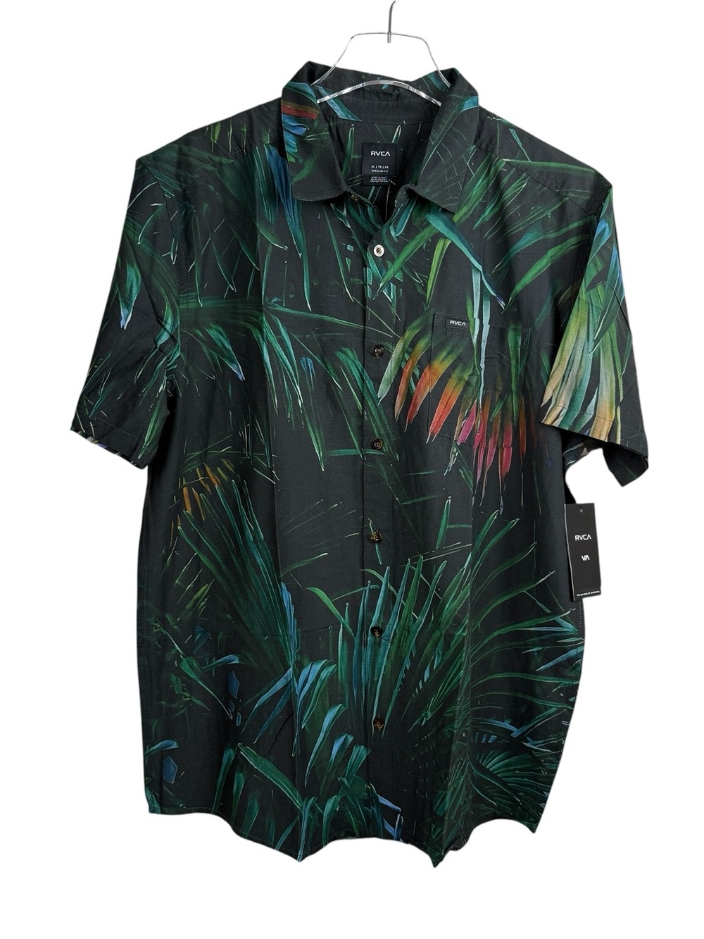RVCA Hawaii Palms Short Sleeve Button Up Shirt Men's Size XL NWT MSRP $66